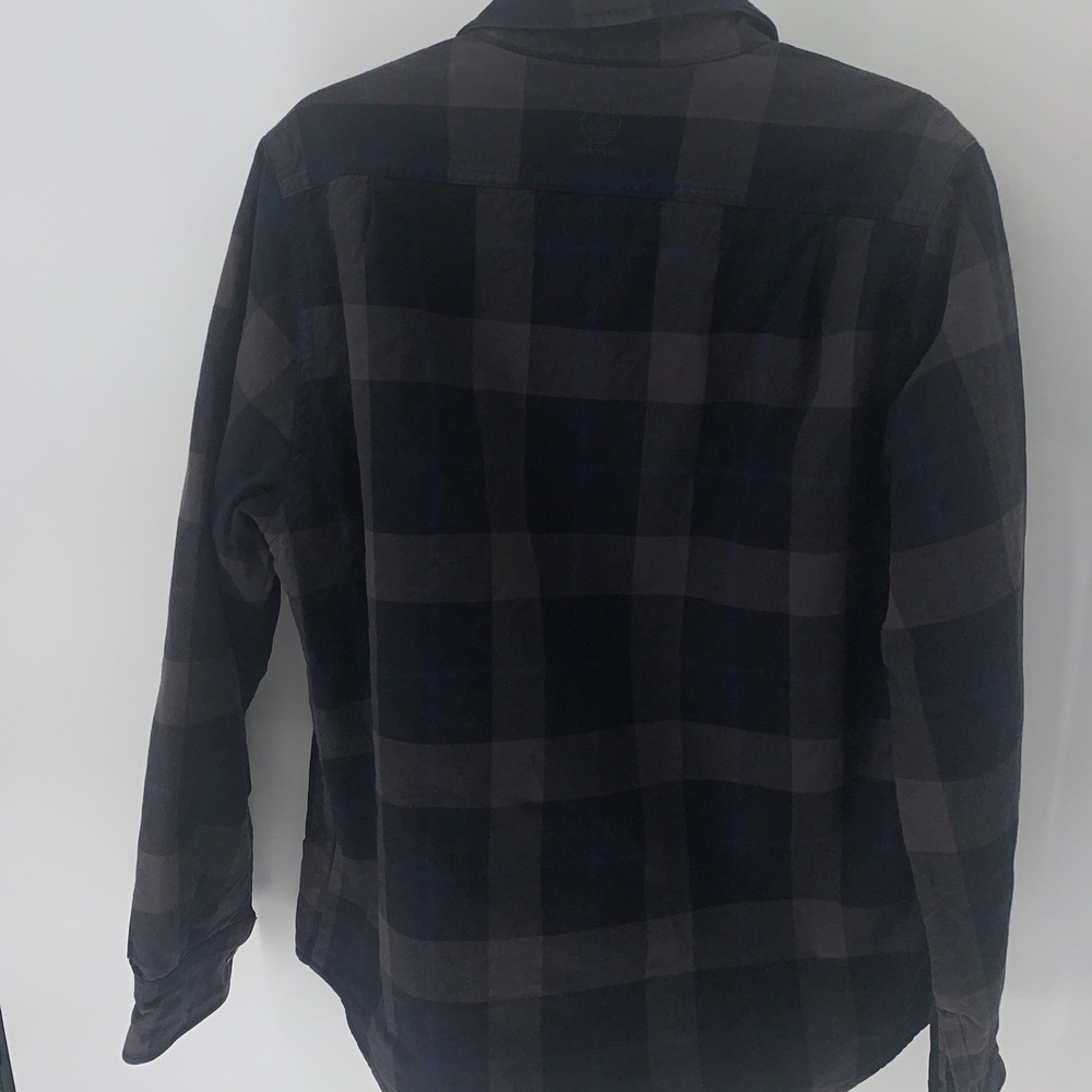 Swanndri Plaid Button Quilted Shacket Mens Large Gray Black Blue New Zealand - Picture 13 of 16